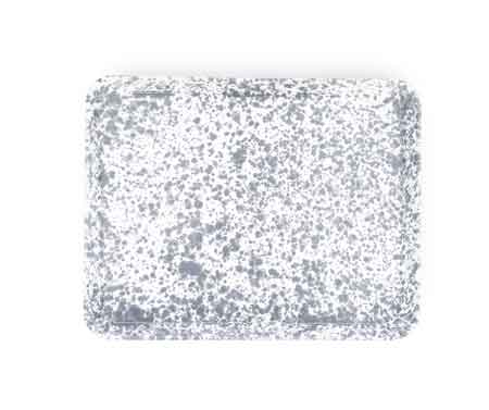 Crow Canyon Enamelware Jelly Roll Pan - Rectangular Baking Tray with Gray Marble Design | Perfect for Baking, Serving & Holiday Entertaining