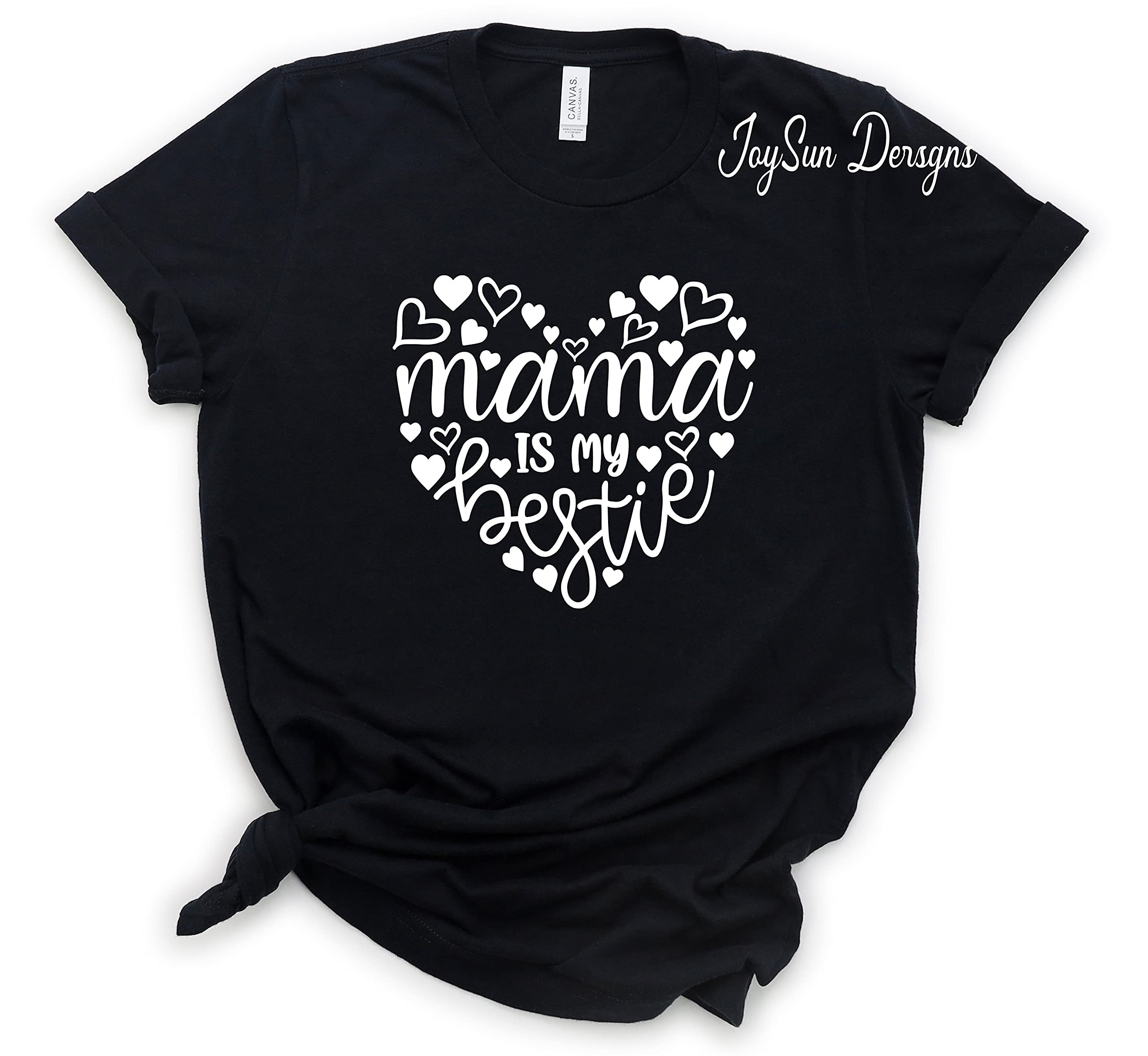 Best Mama T-Shirt - Cute 'Mama Is My Bestie' Mom Shirt for Women - Perfect Gift for Mother's Day, Birthday & Family Outfits