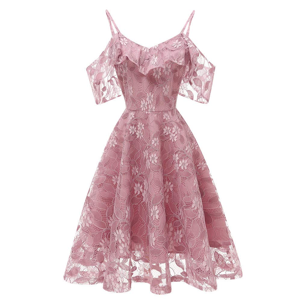 Limsea Women's Party Cocktail Dress - Elegant Lace A-Line Swing Dress for Evening Events, Weddings & Special Occasions
