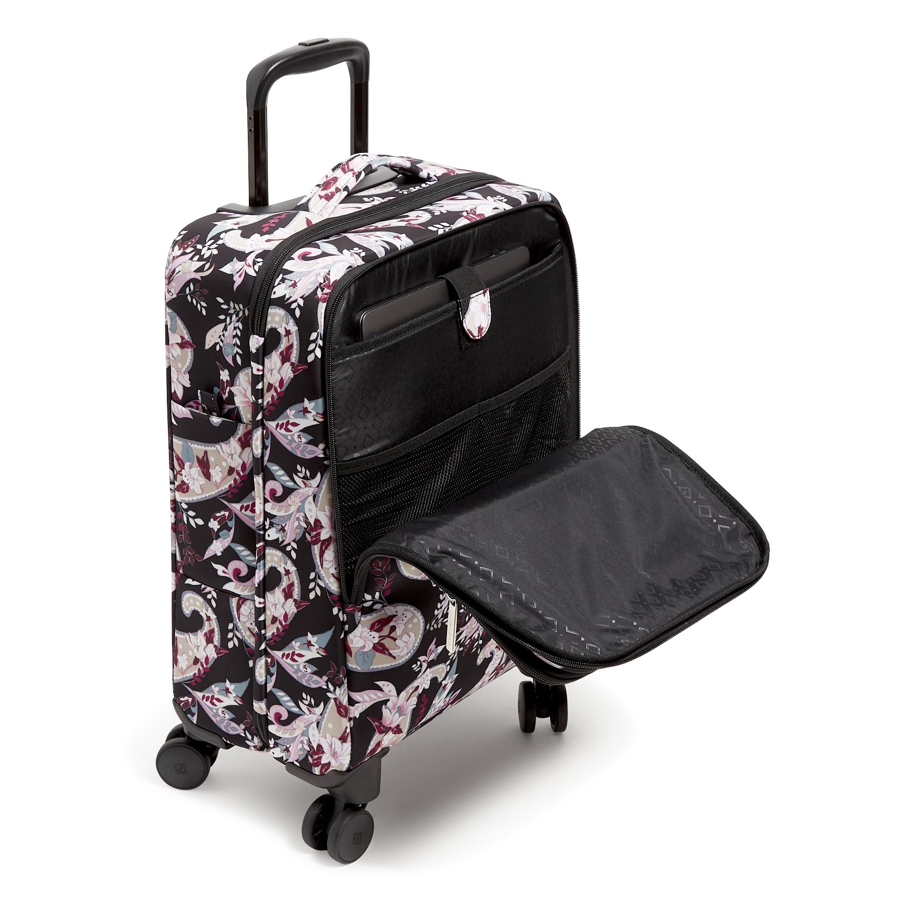 Vera Bradley Women's Softside Rolling Suitcase Luggage - Lightweight Expandable Carry-On Spinner for Travel, Business Trips & Weekend Getaways
