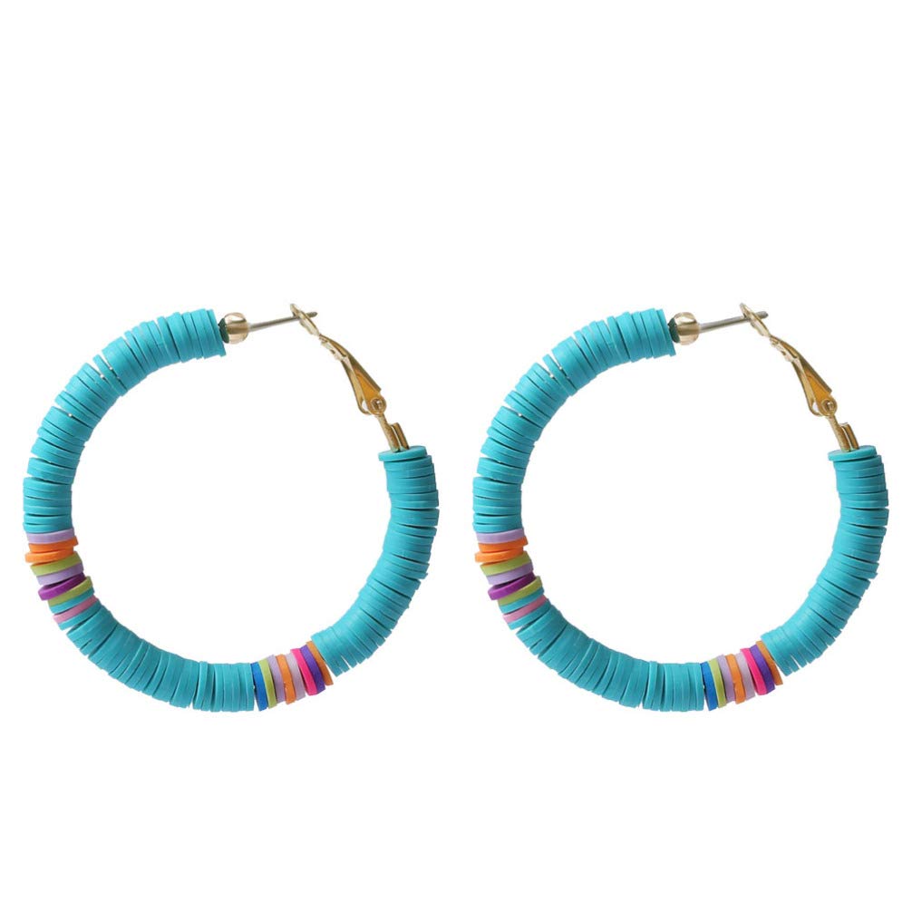 Holibanna Bohemian Beaded Clay Disc Drop Earrings for Women | Colorful Handmade Jewelry | Perfect for Festivals, Parties & Boho Fashion