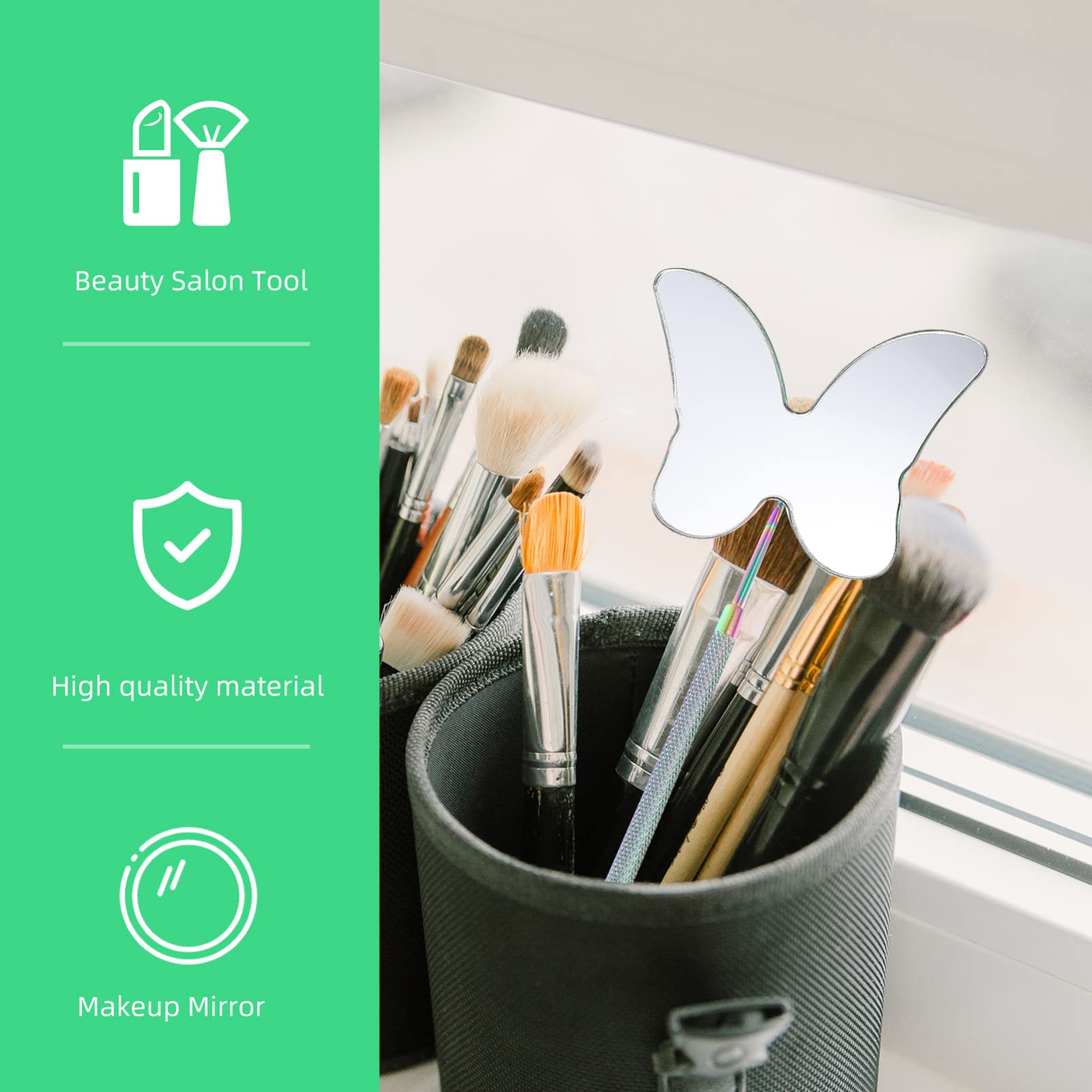 SOLUSTRE Detachable Eyelash Extension Mirror - Stainless Steel Handheld Lash Application Mirror for Professional & Home Use - Perfect for Eyelash Extensions, Makeup, Hairdressing & Beauty Salons