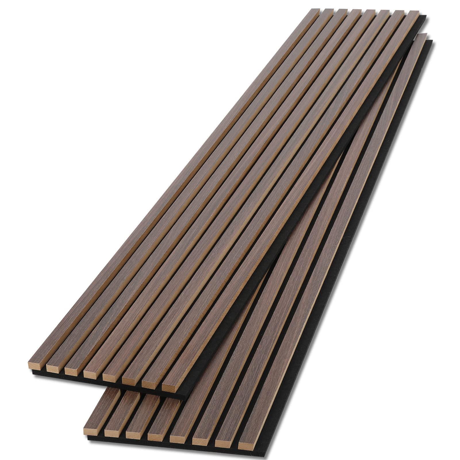 4-Piece Acoustic Wood Wall Panels - Natural Veneer Soundproofing for Home Theater, Studio & Office Decor