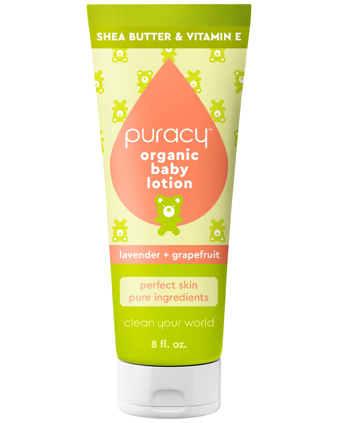Puracy Organic Baby Lotion for Eczema - Natural Moisturizer for Sensitive Skin, Infants & Newborns with Lavender & Grapefruit Essential Oils, 8 oz | Gentle Calming Body Lotion for Kids | Perfect for Daily Hydration & Soothing Dry Skin