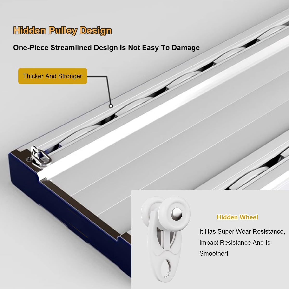 Heavy Duty Silent Double Curtain Track - Ceiling Mount Aluminum Rails 3.3FT to 26.2FT for Living Room, Bedroom & Room Divider - White (7.4M/24.3FT) - Perfect for Noise Reduction & Smooth Gliding in Home & Office Spaces