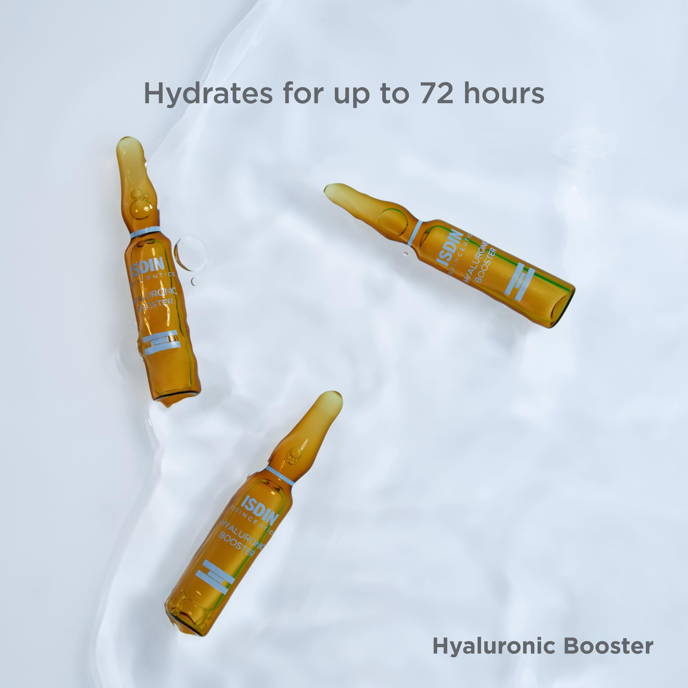 ISDIN Hyaluronic Acid Booster Serum with Peptides for Deep Hydration - 10 Ampoules | Anti-Aging Face Treatment for Dry Skin, Fine Lines & Wrinkles | Perfect for Night Routine & Travel Skincare