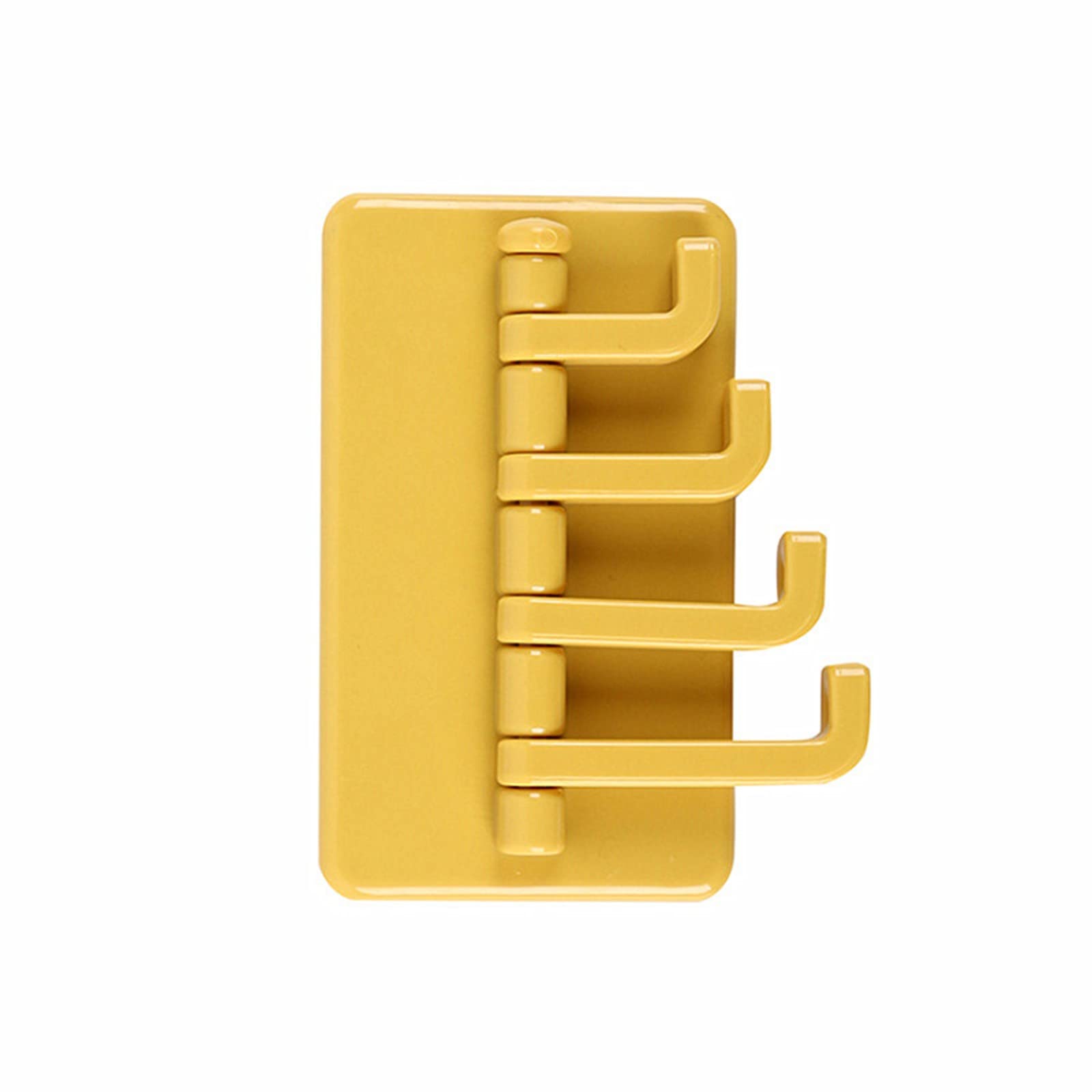 Jasalu Sticky Hooks - Foldable, Rotatable, Multi-Purpose Wall Hooks for Bathroom, Kitchen, Office & Porch | No Drill, Damage-Free Adhesive Hooks | Perfect for Hanging Towels, Keys, Coats & Decor (Yellow)