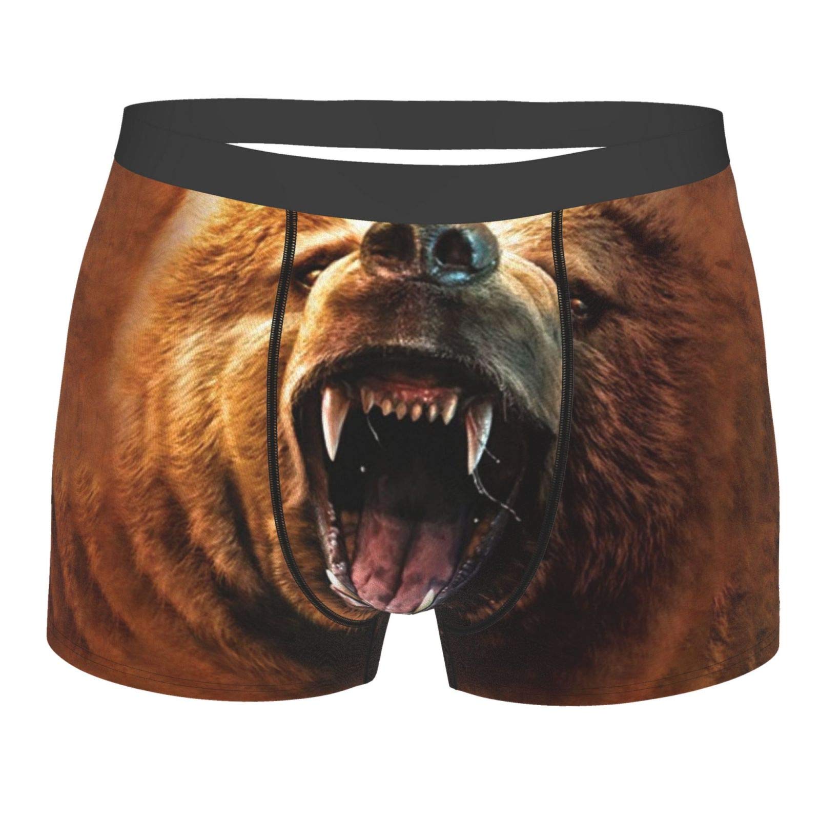 Men's Grizzly Growl Boxer Briefs - Soft Cotton Underwear for Everyday Comfort - Perfect for Workout, Lounge & Daily Wear
