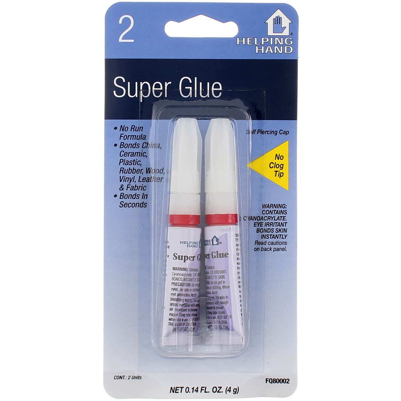 Helping Hand 80002 Super Glue - 0.07 Oz (2 Pack) - Quick Bonding Adhesive for Crafts, Home Repairs & DIY Projects