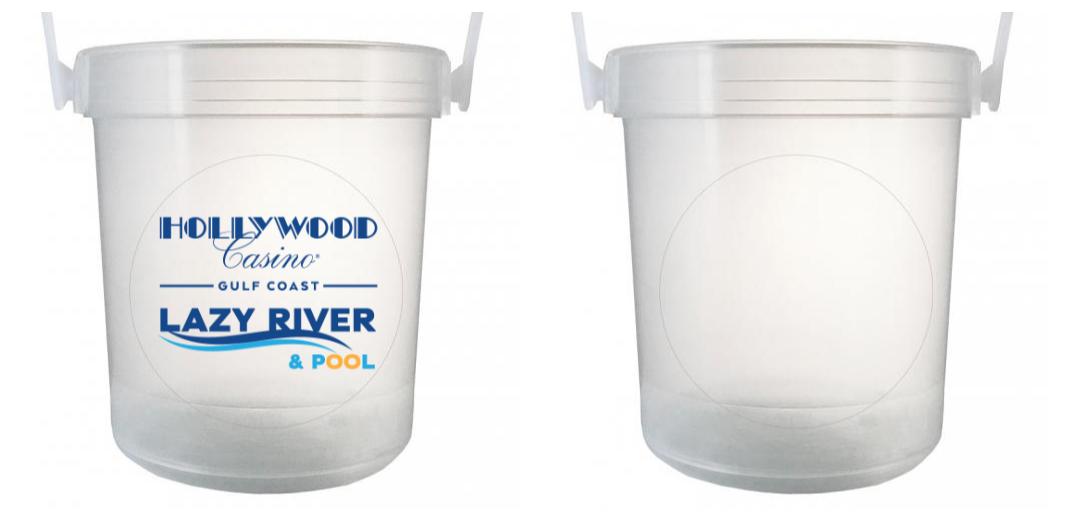 32 oz Plastic Rum Buckets with Custom Sticker - Perfect for Beach Parties, Cocktail Bars & Tropical Themed Events