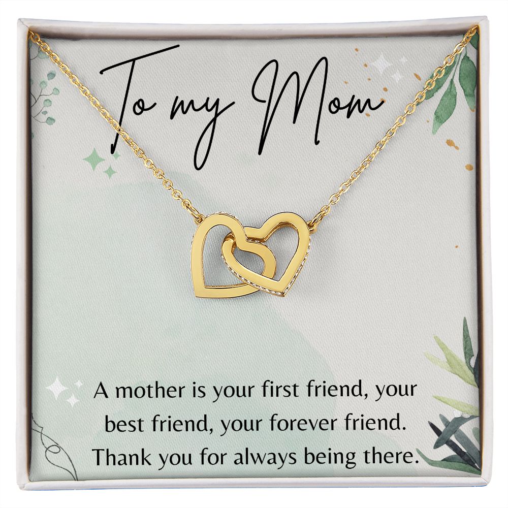 Interlocking Hearts Necklace for Mom - Elegant Christmas & Birthday Gift for Mother - Perfect for Anniversaries, Valentine's Day & Special Occasions