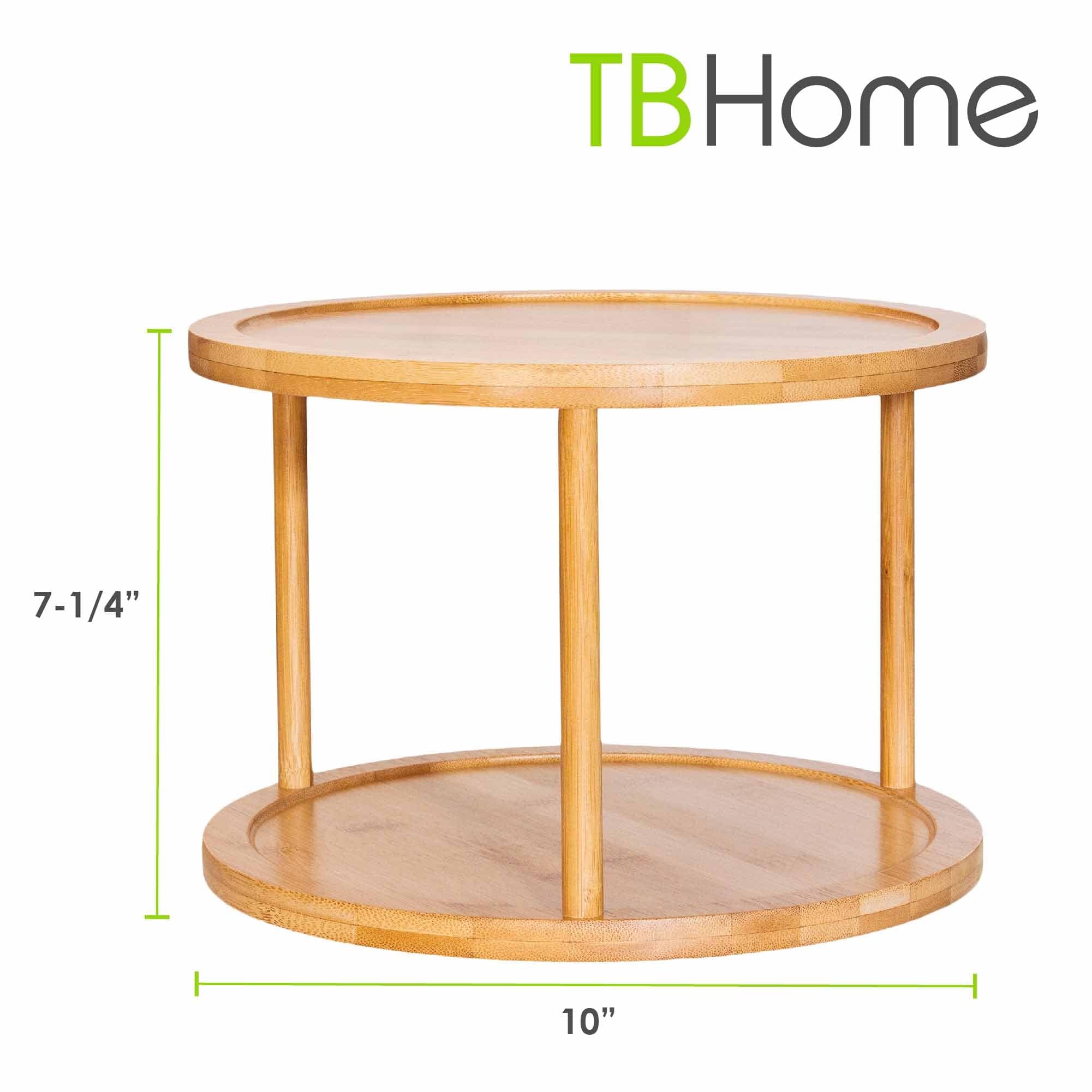 TB Home® 2-Tier 10-Inch Lazy Susan Turntable - Spinning Organizer for Kitchen, Pantry, or Office - Perfect for Spices, Condiments & Storage