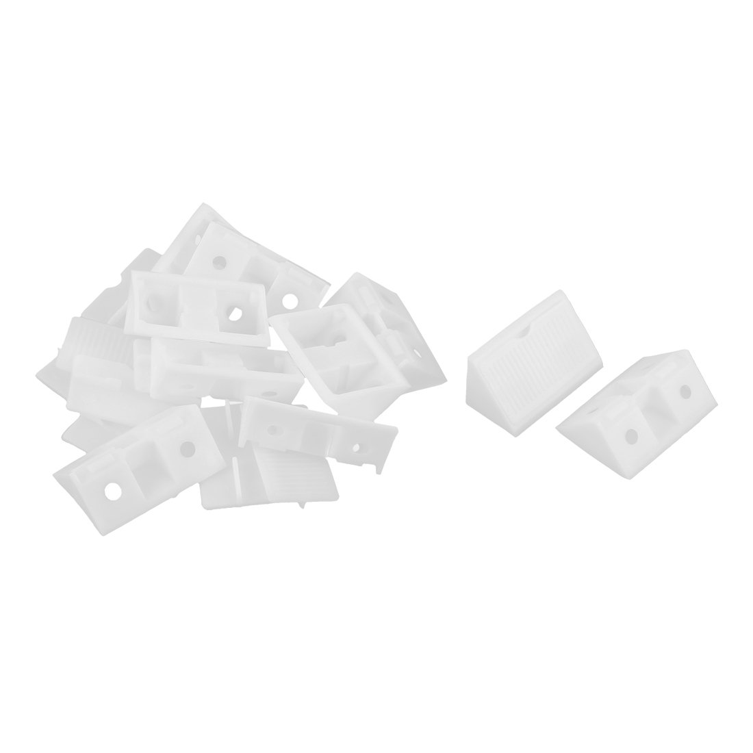 uxcell 10pcs White Plastic 90 Degree Angle Brackets for Furniture, Shelves & Cabinets - Heavy Duty L-Shaped Corner Support for Home DIY Projects & Woodworking