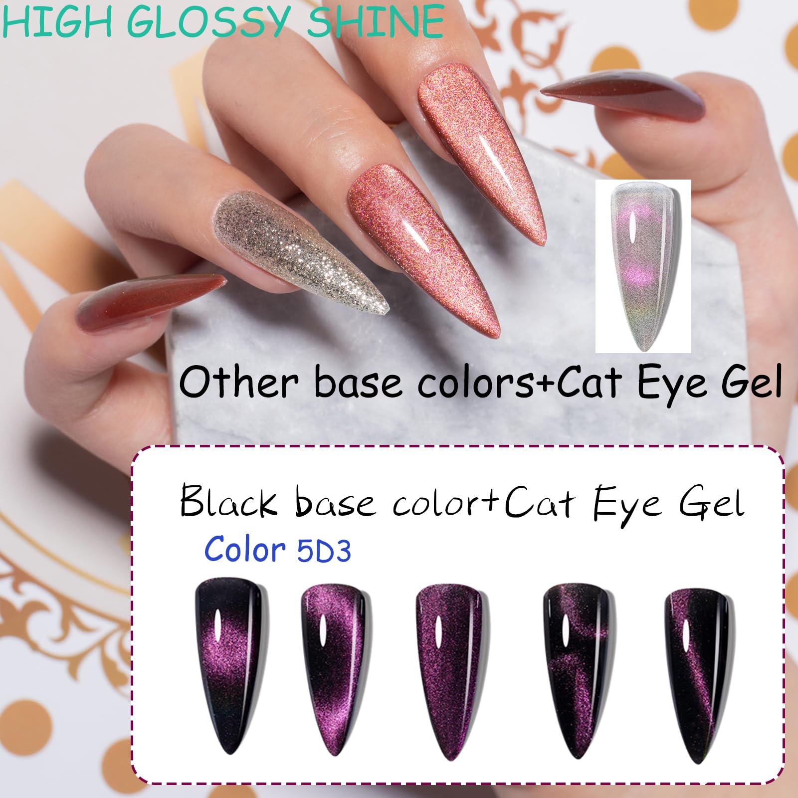 Mobray 9Pcs 9D Cat Eye Gel Nail Polish Set - Professional Salon Kit, Soak Off UV LED Nail Polish for DIY Nail Art, All Seasons Long Lasting Manicure - Perfect for Home Use, Gifts & Special Occasions