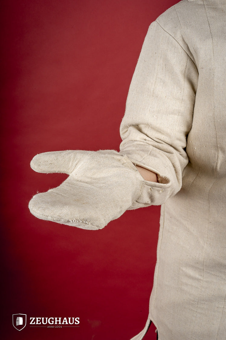 Medieval Light Gambeson with Mittens - Natural Linen Armor for LARP, Cosplay & Historical Reenactment