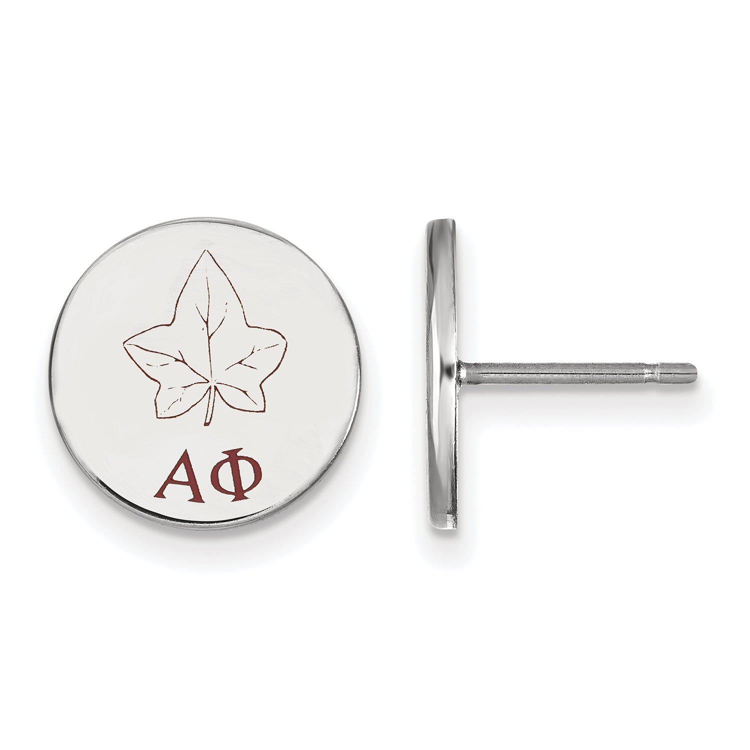 Sterling Silver Alpha Phi Enameled Post Earrings for Women - Greek Sorority Jewelry Gift - Perfect for Sisterhood Events, Graduation & Formal Occasions