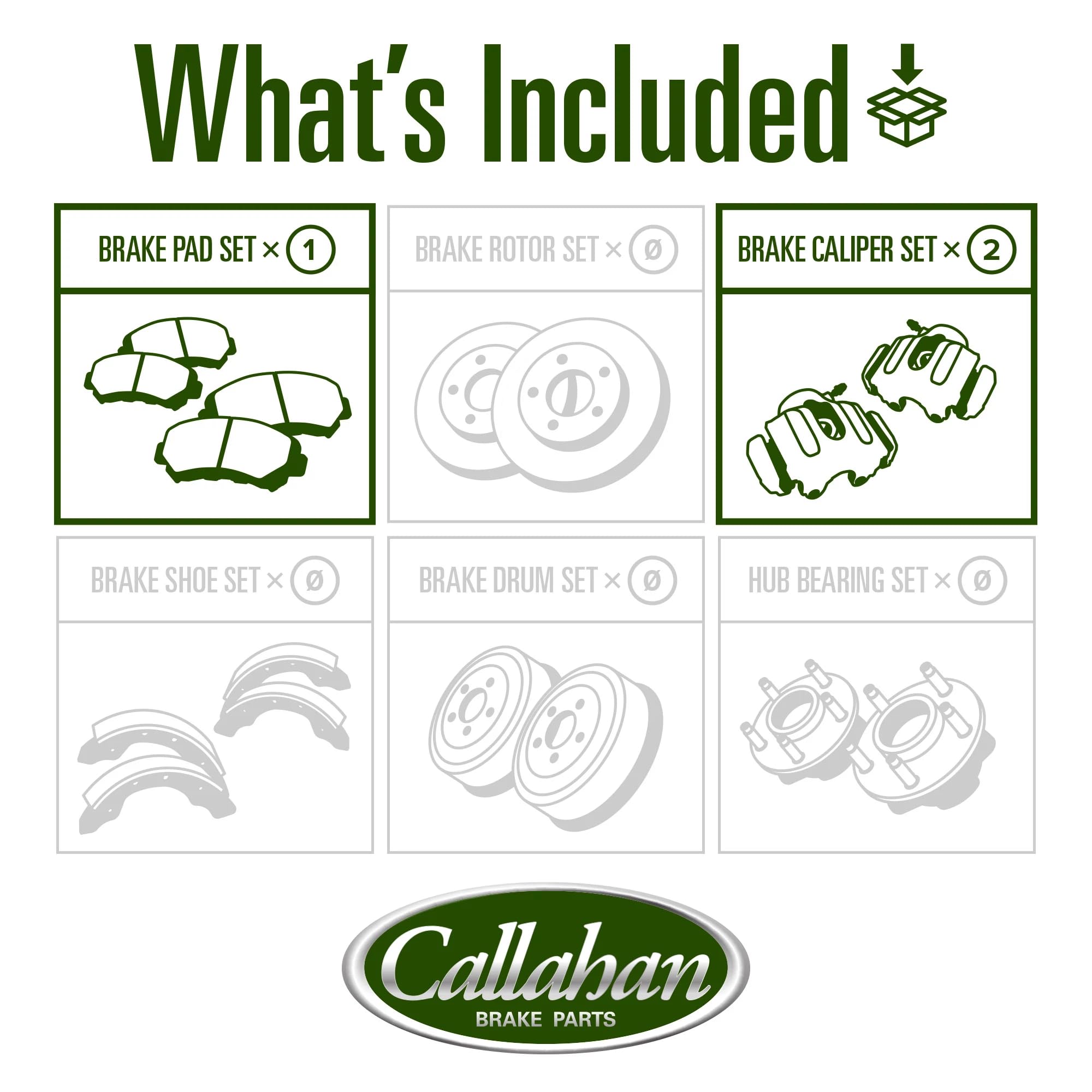 Callahan CCK11621 Front Loaded Caliper Assembly Set with Quiet Low Dust Ceramic Brake Pads - Premium OE Replacement for Smooth Braking | Perfect for Daily Commuting, Highway Driving & Heavy-Duty Vehicles