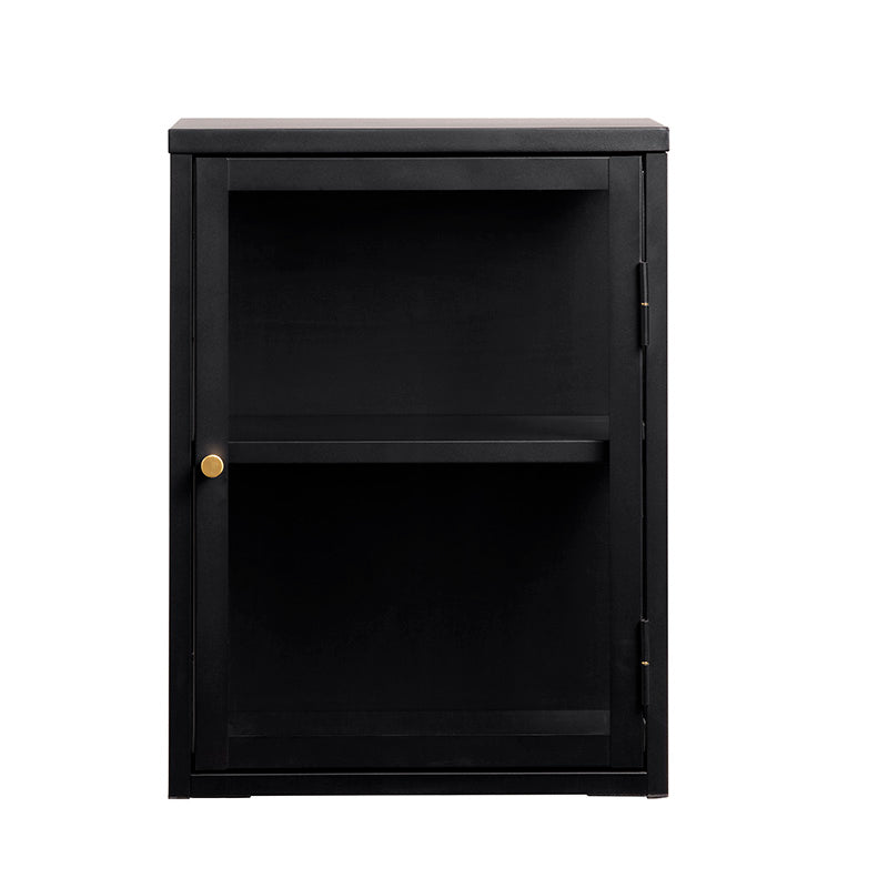 45cm Black CARMEL Wall Glass Cabinet - Modern Display Storage for Kitchen, Bathroom, or Living Room
