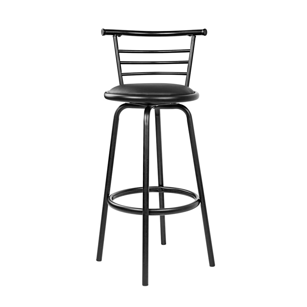 2 Pack Swivel Bar Stools with Leather Padded Seat and Metal Frame - Perfect for Kitchen Island, Home Bar or Breakfast Nook