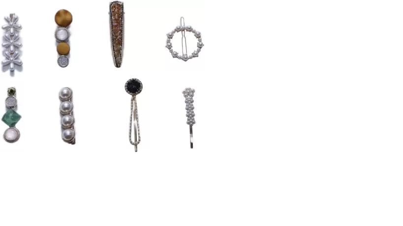 Kavita Enterprises 8-Piece Fancy Metal Hair Clips Set - Stylish Hair Pins & Accessories with Latest Designs (Multicolor) for Women, Girls - Perfect for Parties, Weddings & Daily Fashion