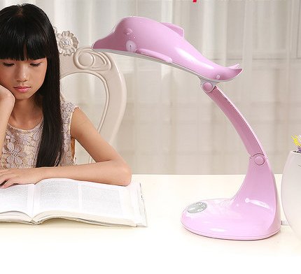 Uniware Kids Dolphin Shaped LED Desk Lamp - 10W Pink Night Light for Children, Unique Birthday & Christmas Gift Idea for Boys & Girls - Perfect for Bedroom, Study Room & Nighttime Reading