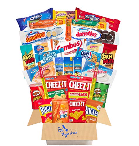 BeMystified's 30-Count Variety Snack Pack - Full-Size Assorted Snacks Box for Gifts, College Dorms, Care Packages, School Lunches & Parties | Perfect for Quarantine Snacking & Office Treats