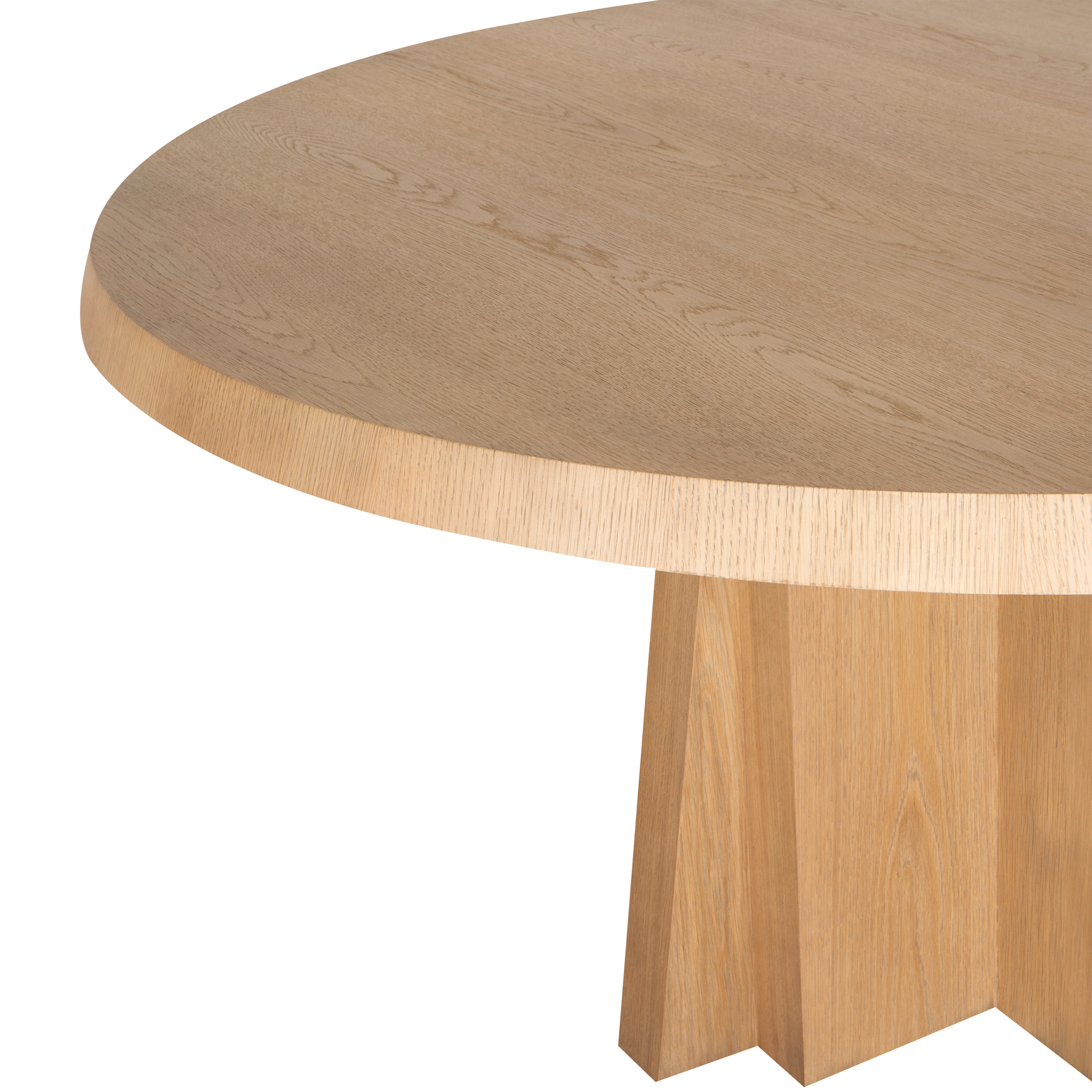 Modern Round Dining Table for 4-6 People - Solid Wood Oblique Design for Kitchen, Dining Room & Small Spaces