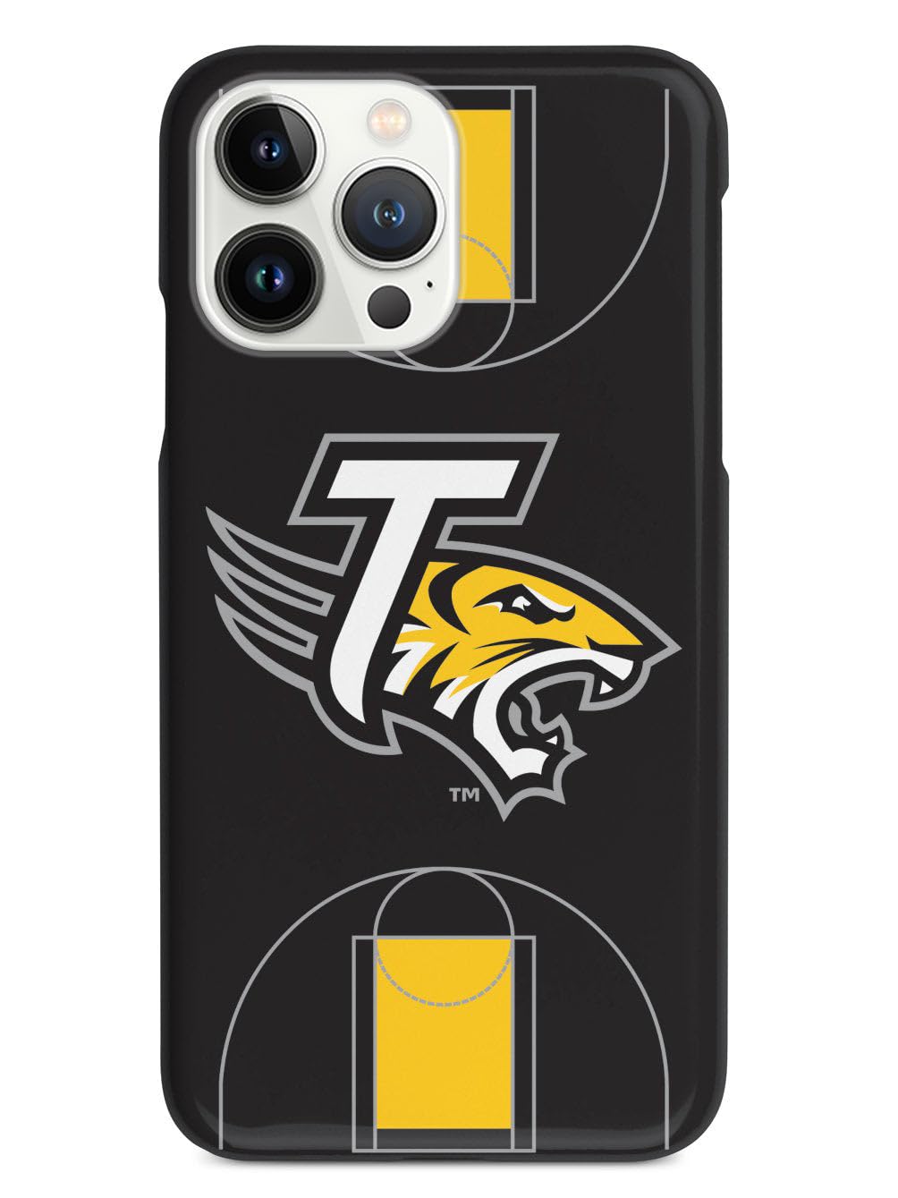 3D Textured iPhone 15 Pro Max Case with Rubber Bumper - Towson University Tigers Basketball Design - Protective Cover for Apple iPhone 15 Pro Max - Perfect for School Pride & Game Day Support
