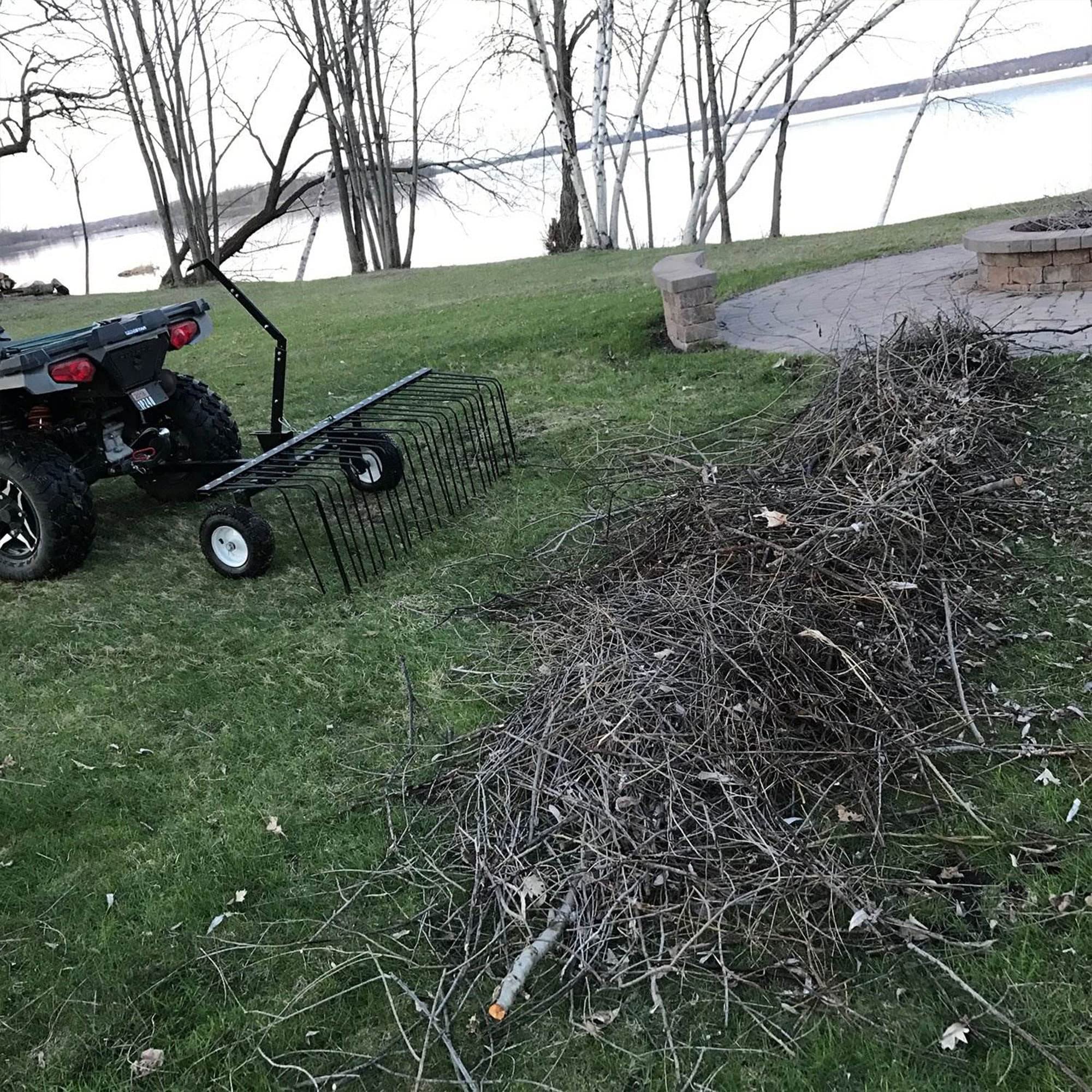 Yard Tuff 60-Inch Tow Behind Lawn Sweeper for ATV & Tractor - 12