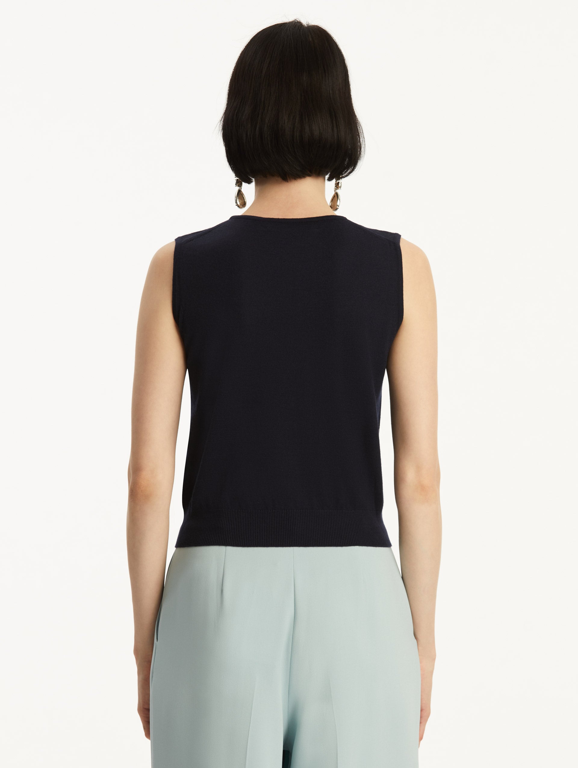 Women's Crew Neck Tank Top - ON144 Navy Blue | Casual Wear, Workout, Layering, Summer Outfits