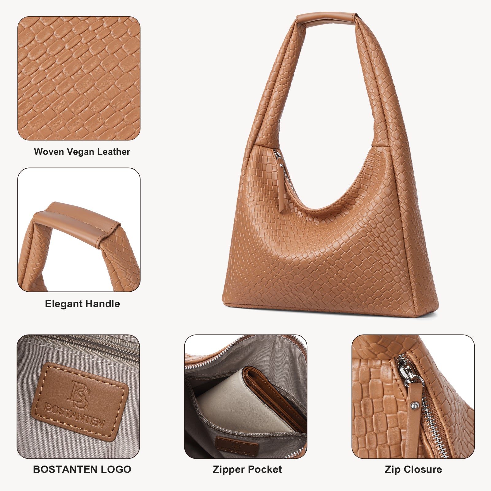 KWELI Croc Embossed Leather Structured Curved Hobo Handbag for Women - Stylish Shoulder Bag for Work, Travel & Everyday Use