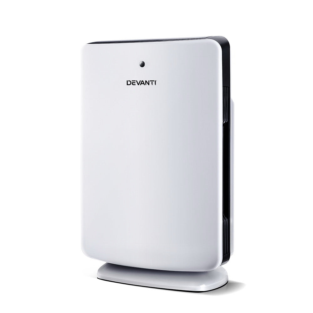 Devanti 3-Stage HEPA Air Purifier for Home - True H13 Filter, Odor & Allergen Remover for Bedroom, Living Room, Office (300 sq ft Coverage) - Quiet Air Cleaner for Dust, Pet Dander, Smoke, Pollen