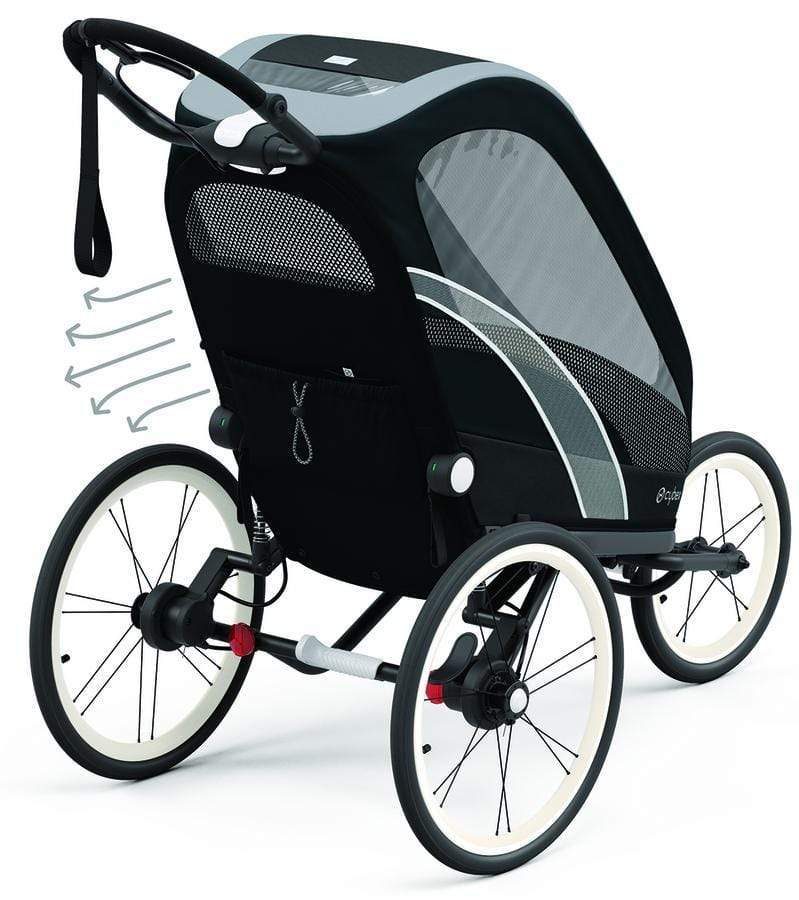 Cybex ZENO Multisport Stroller & Bike Trailer - All Black | Convertible for Jogging, Biking & Hiking | Perfect for Active Families & Outdoor Adventures