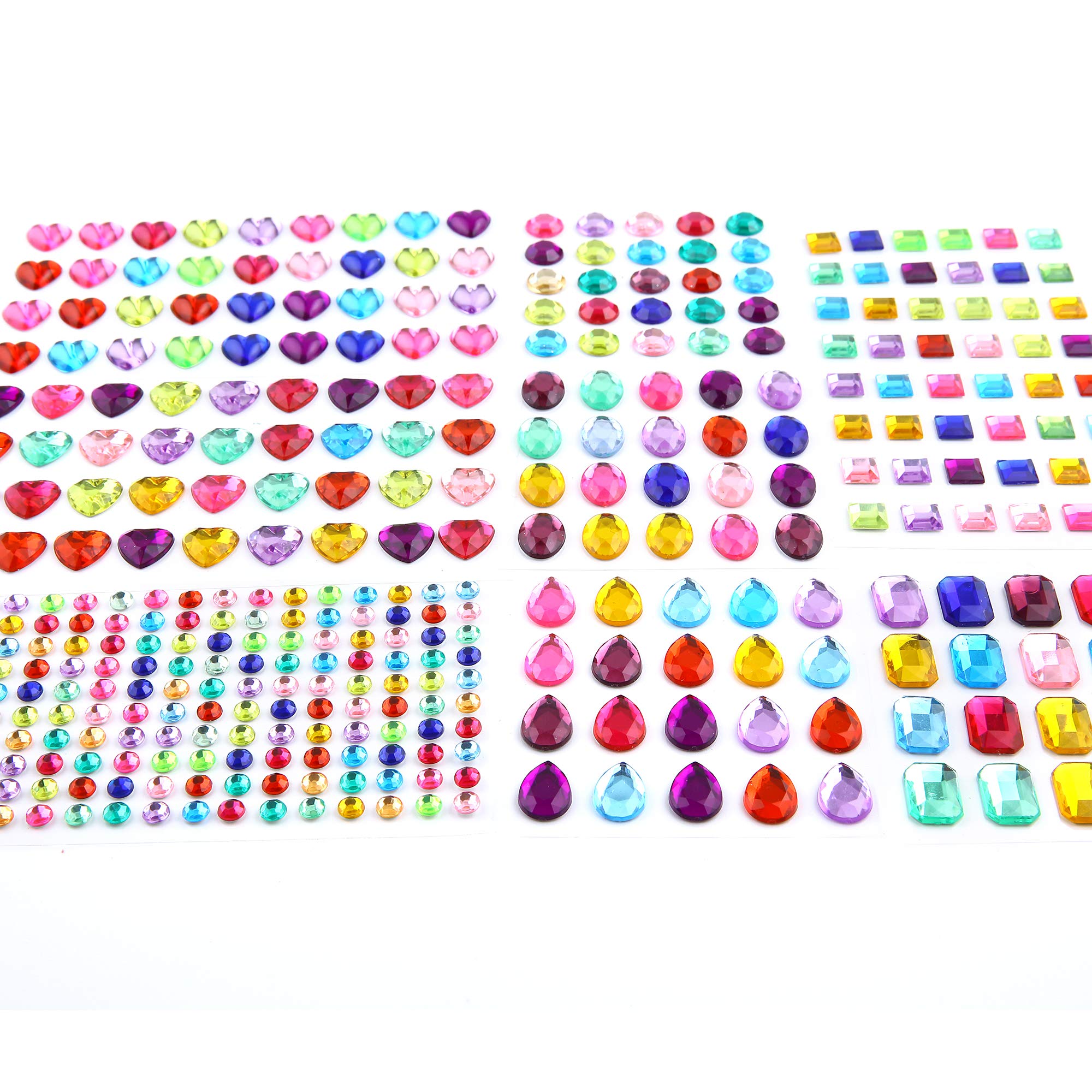 365pcs Self-Adhesive Gem Stickers for Kids Crafts & DIY Projects