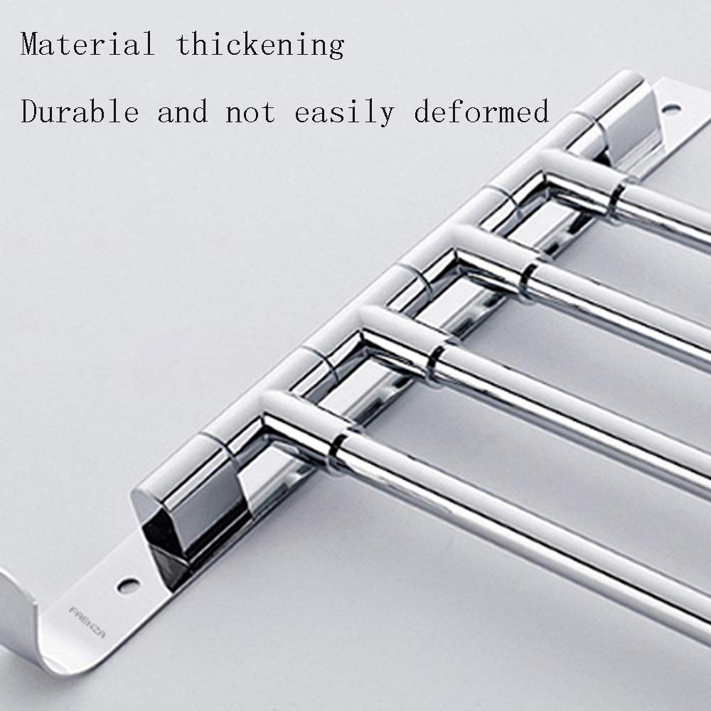 304 Stainless Steel Rotating Towel Bar - Adjustable Bathroom Towel Rack with Anti-Skid Coating | Durable & Rust-Resistant for Bathroom, Kitchen, or Laundry Room Organization
