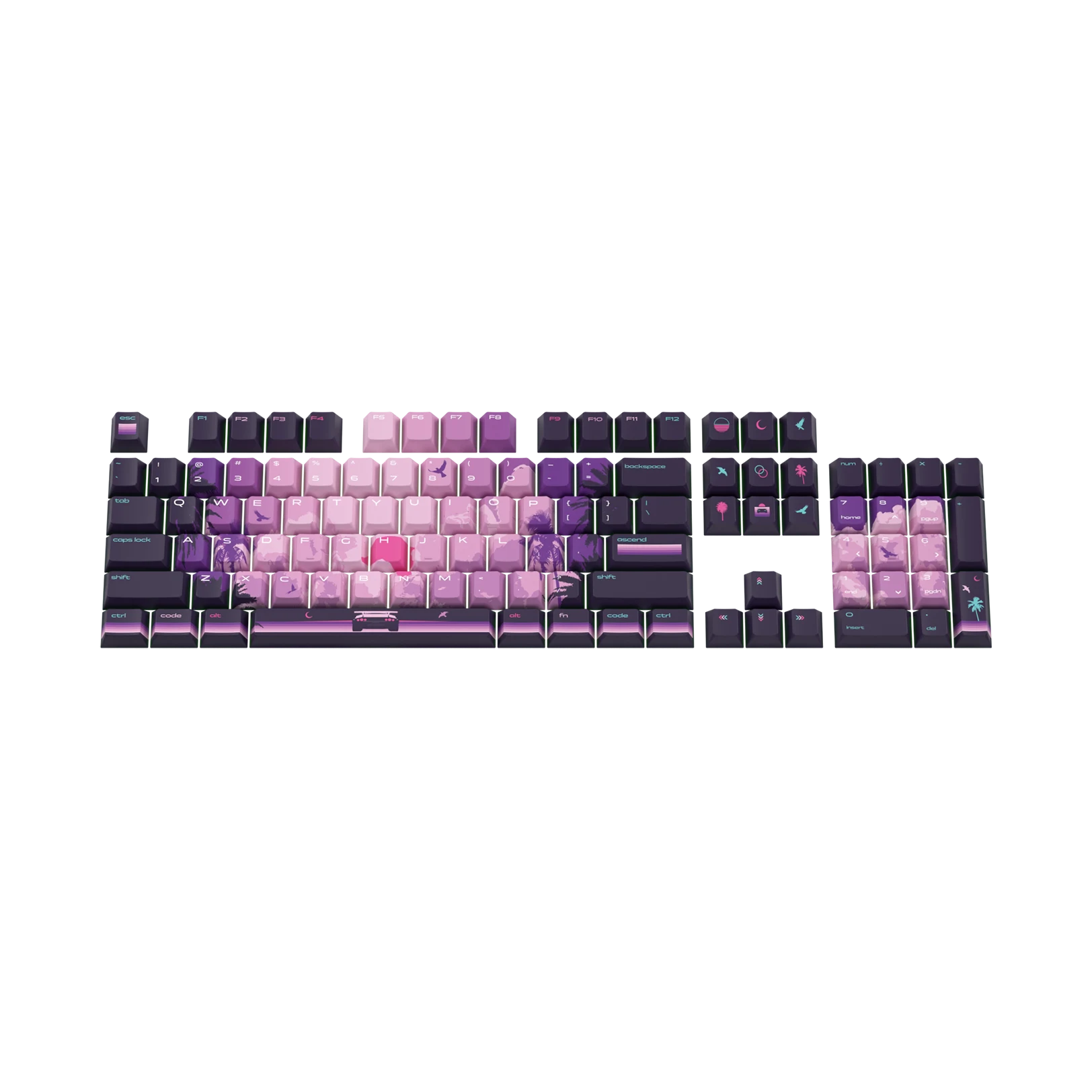 Limited Edition Synth Sunset Keycaps - Custom Mechanical Keyboard Keycaps for Gaming & Typing - Perfect for PC, Mac, and Laptop Keyboards