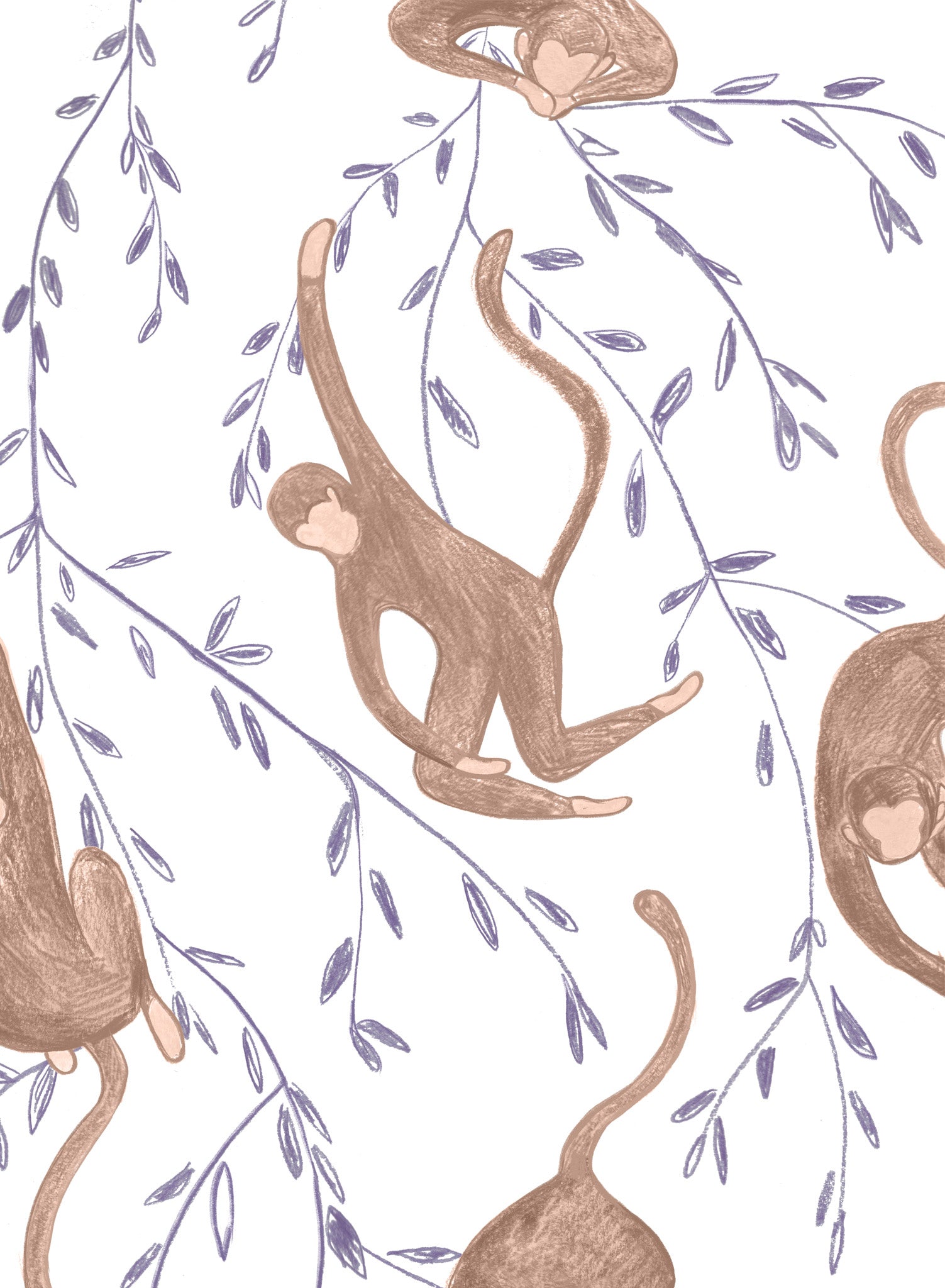 Monkey Business Wallpaper - Fun & Playful Peel and Stick Wallpaper for Kids Room, Nursery, or Playroom Decor - Easy to Apply & Remove
