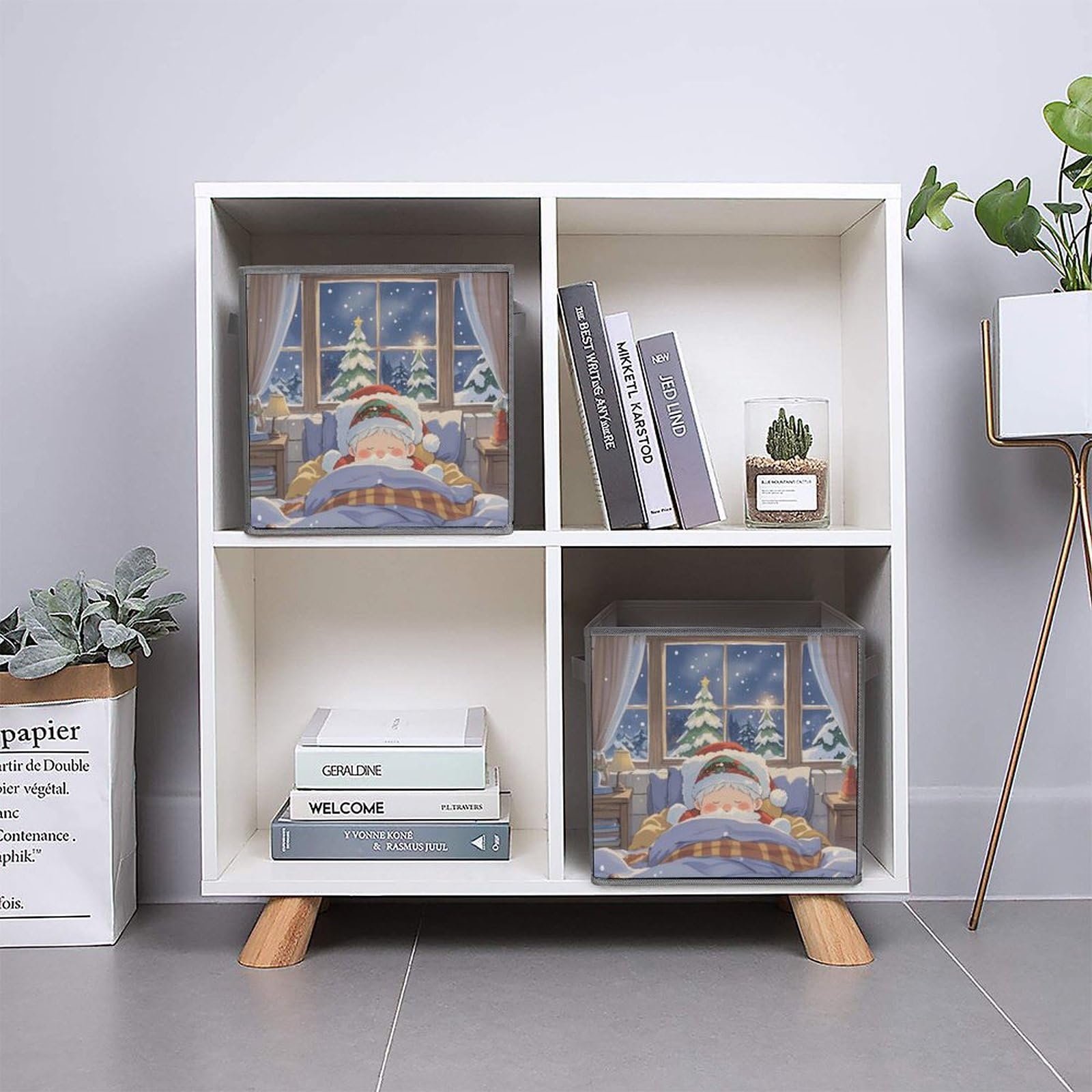2PCS Foldable Storage Bins with Handles - Large Capacity Sleep A Lot Printed Storage Boxes for Playroom, Office & Home Organization | Perfect for Toys, Books & Clutter Control