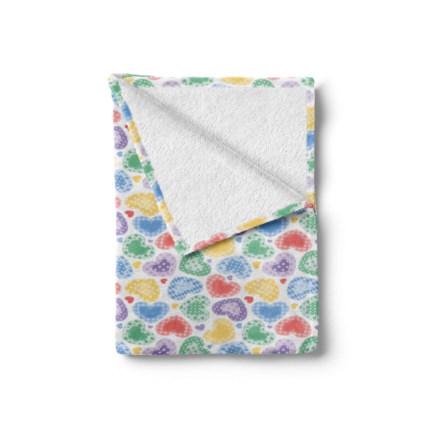 Ambesonne Love Patchwork Hearts Throw Blanket - 60