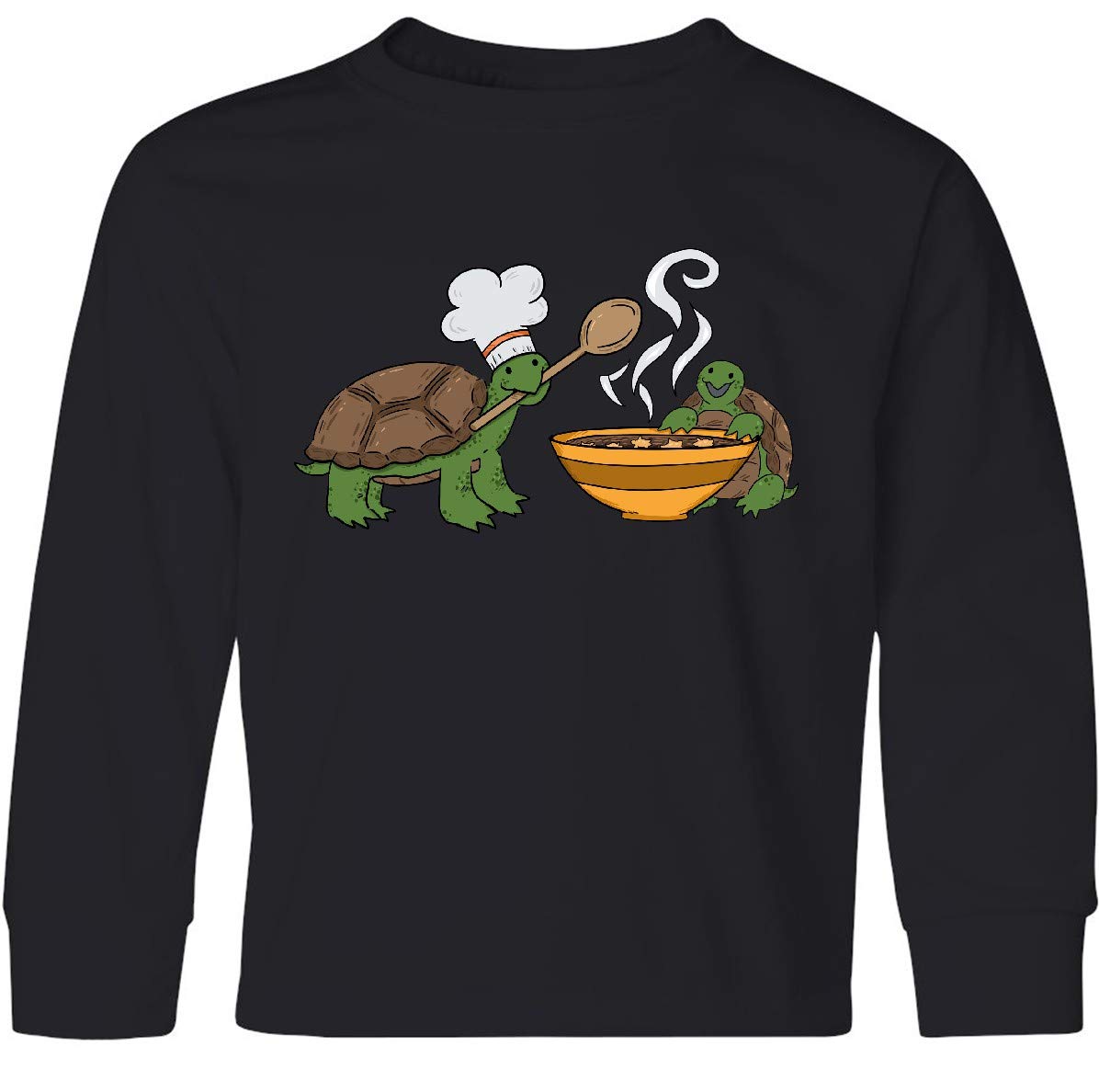 Inktastic Cute Turtle Chefs Making Soup Youth Long Sleeve T-Shirt - Fun Graphic Tee for Kids, Boys & Girls - Perfect for School, Playdates & Casual Wear