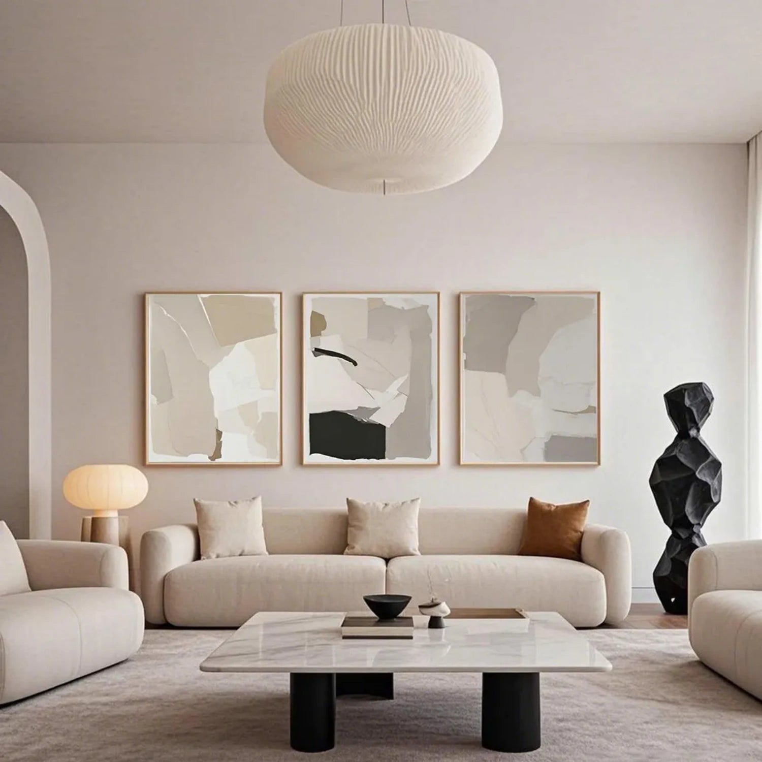 Abstract Tranquility Wall Art Set of 3 - Modern Minimalist Canvas Prints for Living Room, Bedroom & Office Decor - #WS286