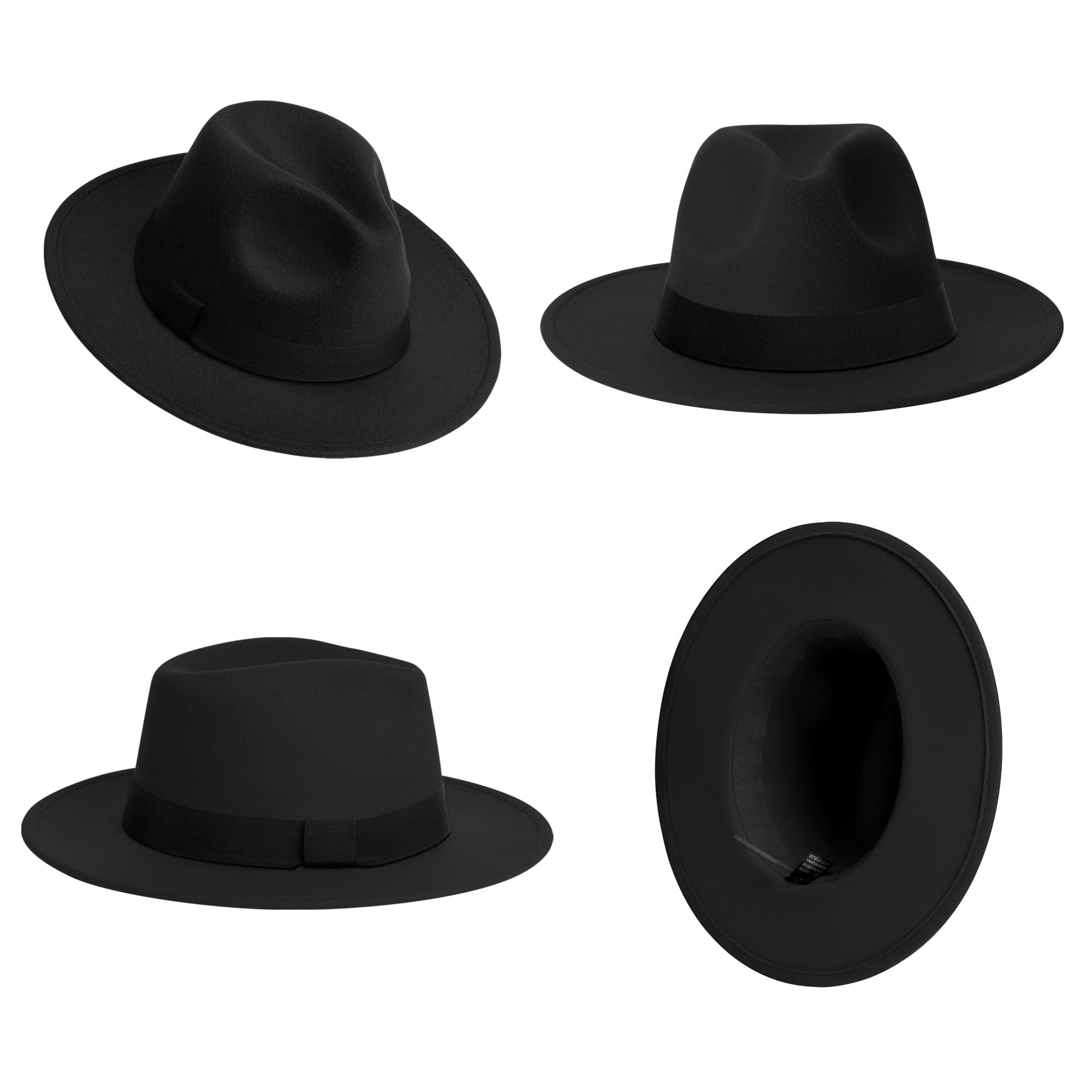 Stylish Wide Brim Fedora Hat for Women & Men - Classic Two-Tone Felt Panama Hat for Summer, Beach, Outdoor Events & Fashion Accessories
