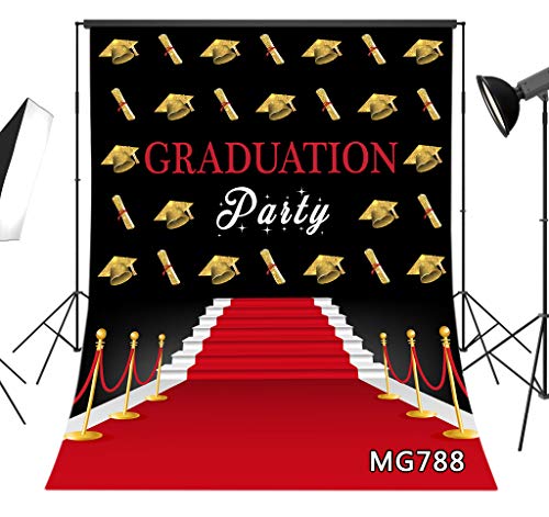 6x9ft Graduation Backdrop 2023 - Red Carpet Photo Booth Background for Graduation Ceremony, Party Decor & Studio Props | Perfect for Grad Photos, Commencement Celebrations & Social Media Posts