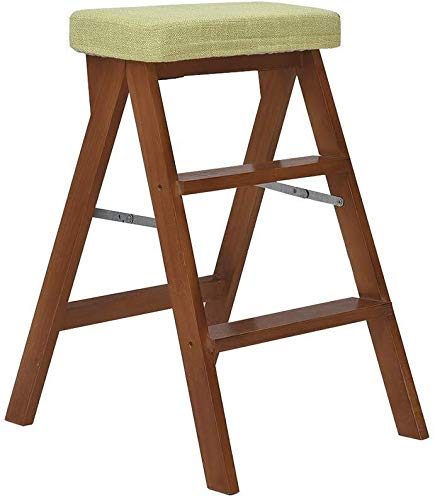 NEVKA Foldable Wooden Step Stool for Kitchen, Office & Home - Safe, Multifunctional Climbing Stool with Non-Slip Steps - Perfect for Reaching High Shelves, Organizing & Household Chores