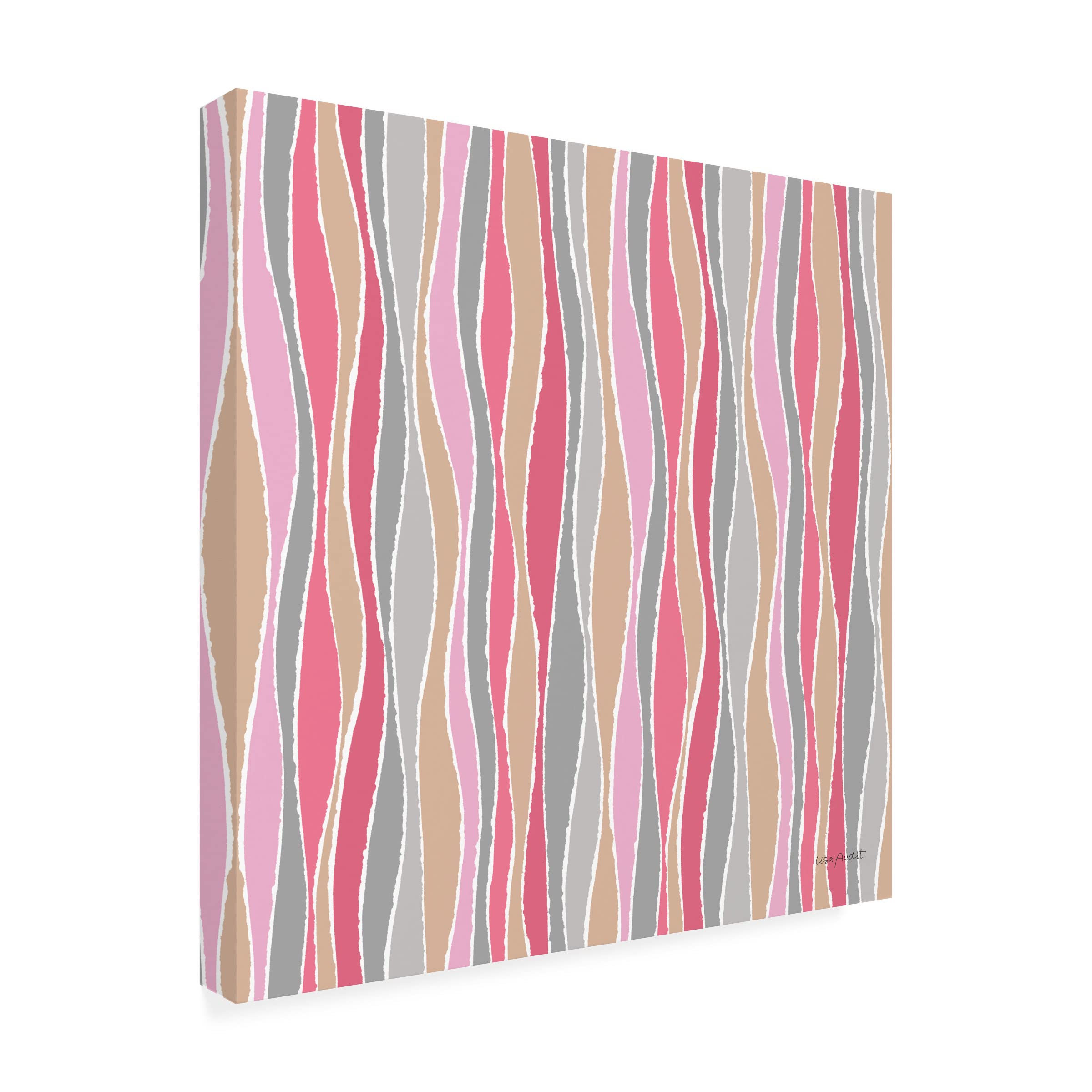 Lisa Audit 'Think Pink 16' Framed Canvas Wall Art - Modern Pink Floral Painting for Living Room, Bedroom & Office Decor