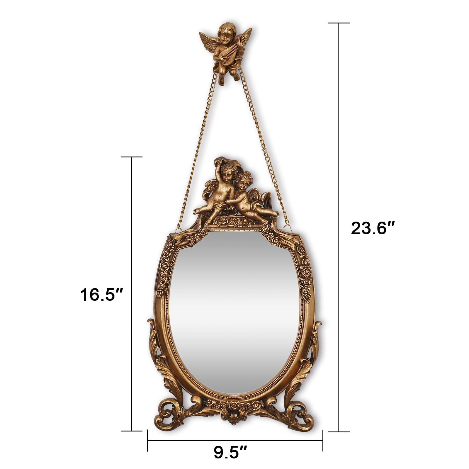 SIMON'S SHOP 8x10 Baroque Style Picture Frames & Wall Mirror Set - Elegant Home Decor for Living Room, Bedroom, or Office Display