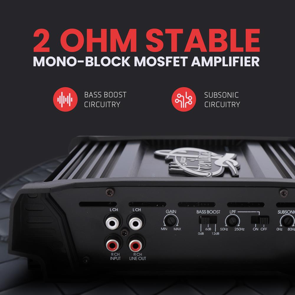 High Power Mono Block Mosfet Amplifier - 1000W Car Audio Amp for Subwoofers | Perfect for Car Audio Systems & Bass Boost