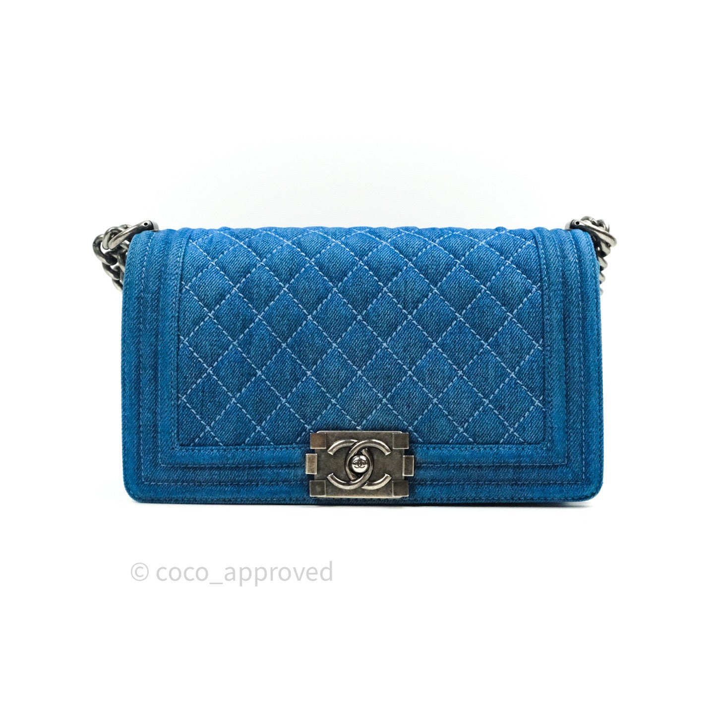 Chanel Boy Quilted Medium Denim Bag with Ruthenium Hardware - Luxury Designer Crossbody for Women, Perfect for Date Night & Evening Events