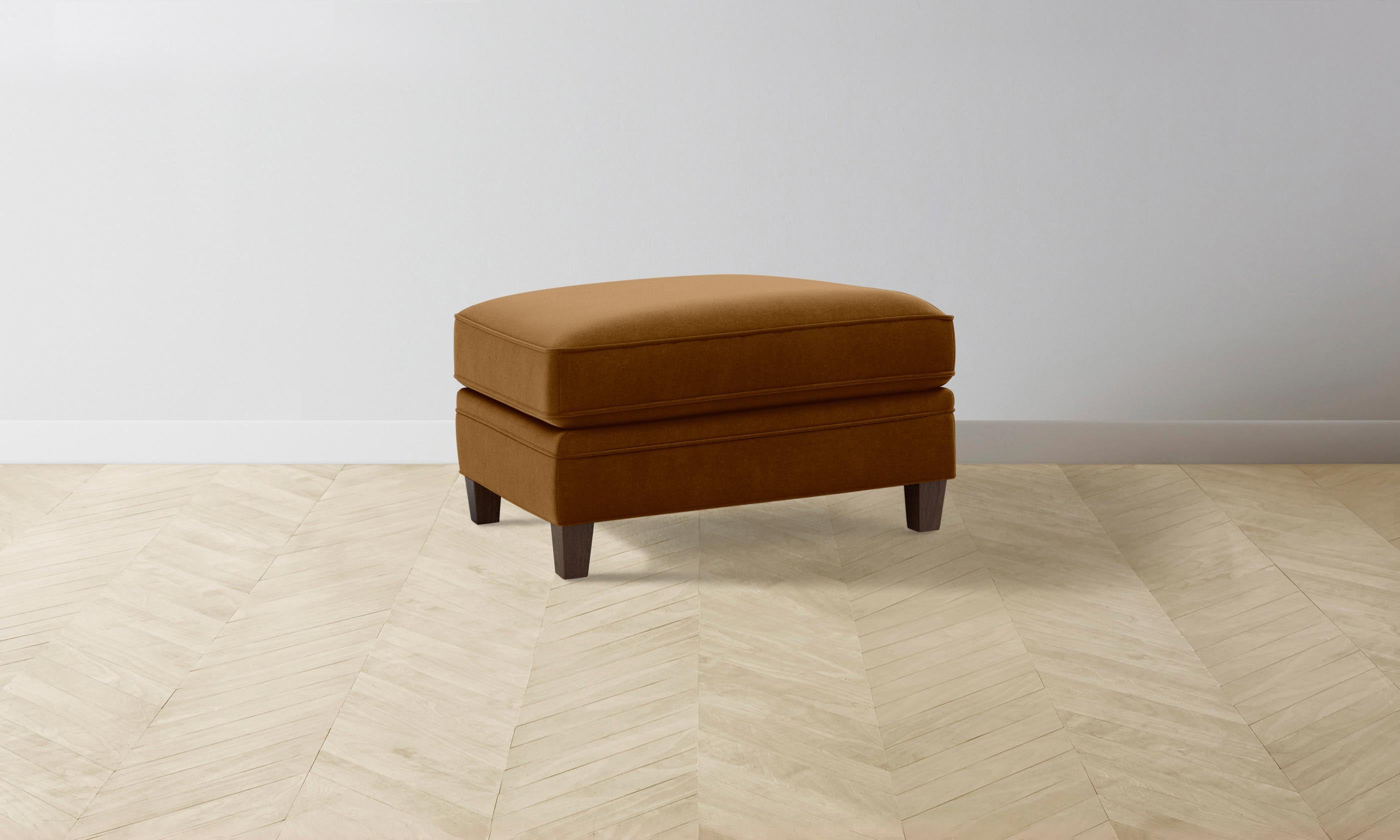 Carmine Ottoman - Luxurious Mohair Upholstery in Rich Brown Sugar - Perfect for Living Room, Bedroom, or Office Decor
