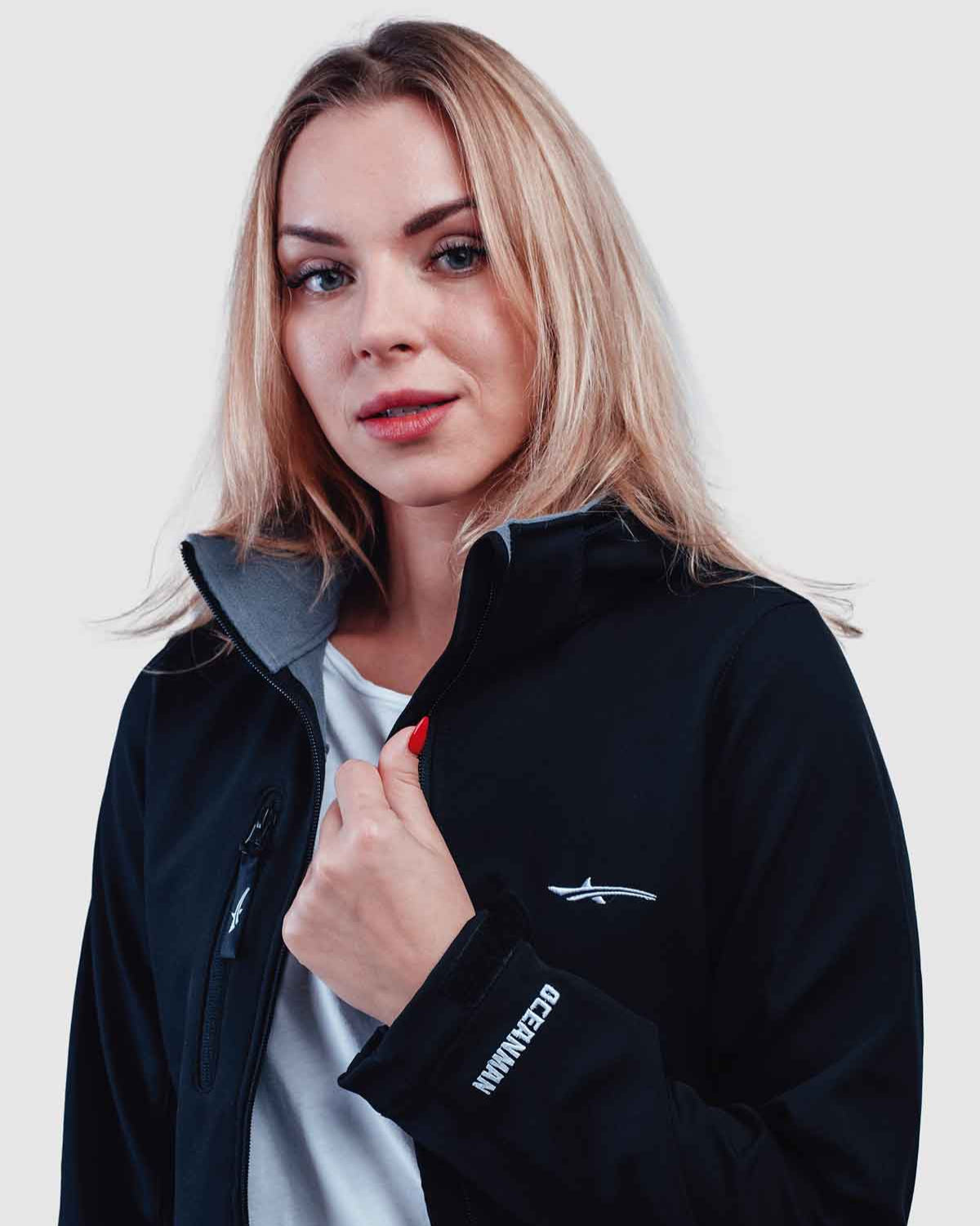 Lausanne Women's Softshell Jacket - Lightweight Waterproof Windbreaker for Outdoor Hiking, Running & Travel (Black)